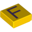 Набор LEGO Tile 1 x 1 with letter Capital F Print, Желтый