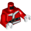 Набор LEGO Torso Santa Jacket with Fur and Black Belt Print / Red Arms / White Hands, Красный