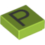 Набор LEGO Tile 1 x 1 with letter Capital P Print, Лайм