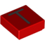 Набор LEGO Tile 1 x 1 with letter Capital T Print, Красный