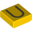 Набор LEGO Tile 1 x 1 with letter Capital U Print, Желтый