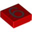 Набор LEGO Tile 1 x 1 with Silver Number 6 Print, Красный