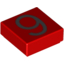 Набор LEGO Tile 1 x 1 with Silver Number 9 Print, Красный