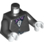 Набор LEGO Torso Batman Jacket Formal with Lavender Bowtie Print / Black Arms / White Hands, Черный