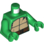 Набор LEGO Torso Turtle Shell with Crack and Dark Brown Horizontal Belt Print / Green Arms / Green Hands, Зеленый
