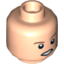Набор LEGO Minifig Head Dual Sided Brown Eyebrows, White Pupils, Smiling / Open Mouth Angry Print [Hollow Stud], Light Flesh