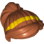 Набор LEGO Minifig Hair Female Ponytail and Swept Sideways Fringe with Yellow Stripe Print, Темно-оранжевый