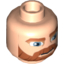 Набор LEGO Minifig Head Dual Sided Beard Thick with Lines, Brown Eyebrows, Moustache, Large Blue Eyes, Smile / Angry Print [Hollow Stud], Light Flesh
