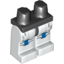 Набор LEGO Legs and Black Hips with Blue Knee Pads and Gray Markings Print, Белый