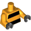 Набор LEGO Torso Black Thick Stripes Print / Bright Light Orange Arms / Black Hands, Bright Light Orange