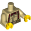 Набор LEGO Torso Button Shirt over Pot Belly with Dark Red Bow Tie and Suspenders Print / Tan Arms / Yellow Hands, Tan