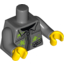Набор LEGO Torso Silver Zipper and Lime Paint Splotches Print / Dark Bluish Gray Arms / Yellow Hands [col10-9], Темный сине-серый