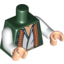 Набор LEGO Torso PotC Vest with Dark Red and Gold Trim over White Shirt Print / White Arms / Light Flesh Hands, Темно-зеленый