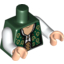 Набор LEGO Torso PotC Vest with Gold Spirals over White Lace Blouse Print / White Arms / Light Flesh Hands, Темно-зеленый