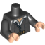 Набор LEGO Torso PotC Jacket over Vest Fancy with Belt and Shirt Print / Black Arms / Light Flesh Hands, Черный