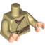 Набор LEGO Torso Layered Shirt, Brown Belt with Gold Buckle Print / Tan Arms / Light Flesh Hands, Tan