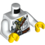 Набор LEGO Torso Dino Shirt with Pocket, Scarf, Belt and Radio Print / White Arms / Yellow Hands, Белый