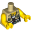 Набор LEGO Torso Dino Shirt with Knot and Pockets, Belt and ID Tag Print / Yellow Arms / Yellow Hands, Tan