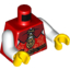 Набор LEGO Torso Castle Kingdoms Gold Trimmed Vest with Purse and Belt Print / White Arms / Yellow Hands, Красный