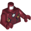 Набор LEGO Torso Armor with White Circle Print / Dark Red Arms / Dark Red Hands, Темно-красный