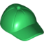 Набор LEGO Minifig Cap - Short Curved Bill with Seams and Hole on Top, Зеленый