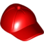 Набор LEGO Minifig Cap - Short Curved Bill with Seams and Hole on Top, Красный