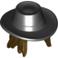 Набор LEGO Minifig Hat with Hair, Gambler Style Cowboy with Long Dark Brown Hair, Черный