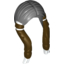Набор LEGO Minifig Hair Long Braided with White Ties and Brown Braids, Темный сине-серый