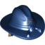 Набор LEGO Minifig Hat with Hair, Cavalry with Gold Crossed Swords and Dark Tan Long Curly Hair Print, Темно-синий