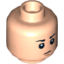 Набор LEGO Minifig Head Dual Sided Black Eyebrows, Open Mouth Evil Grin / Closed Mouth Sad Print (SW Young Boba Fett) [Hollow Stud], Light Flesh
