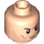 Набор LEGO Minifig Head Beard Stubble, Brown Angry Eyebrows, White Pupils Print [Hollow Stud], Light Flesh