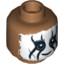 Набор LEGO Minifig Head Dual Sided Face Paint Smiling / Mouth Open Scared Print (Tonto) [Hollow Stud], Medium Dark Flesh