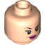 Набор LEGO Minifig Head Dual Sided Female Dark Pink Lips Eyebrow Raised / Scared Print (Red Harrington) [Hollow Stud], Light Flesh