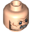 Набор LEGO Minifig Head Dual Sided Scars and Gold Tooth, Crooked Smile, Clean Shaven / Angry, Beard and Stubble Print [Hollow Stud], Light Flesh