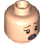 Набор LEGO Minifig Head Dual Sided Female Red Lips, Determined / Scared Print (Rebecca Reid) [Hollow Stud], Light Flesh