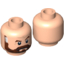 Набор LEGO Minifig Head Beard Full Brown with Graying Temples and Wrinkles Print (Latham Cole) [Hollow Stud], Light Flesh