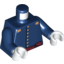 Набор LEGO Torso Cavalry Uniform, 7 Buttons, Dark Red Sash and Gold Epaulets Print / Dark Blue Arms / White Hands, Темно-синий
