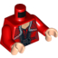 Набор LEGO Torso Dress with Black Belt, Ruffles and Lace Shawl Print / Red Arms / Light Flesh Hands, Красный