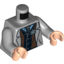 Набор LEGO Torso Jacket with Vest, Star Badge and Dark Bluish Gray Tie Print / Light Bluish Gray Arms / Light Flesh Hands, Светлый сине-серый