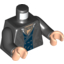 Набор LEGO Torso Jacket with Lapels, Dark Blue Vest and Dark Tan Ascot Print / Black Arms / Light Flesh Hands, Черный