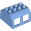 Набор LEGO Duplo Train Locomotive Cabin Roof 2 x 4 Studs, 4 Medium Windows, Medium Blue
