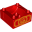 Набор LEGO Duplo Train Cab / Tender Base with Bottom Tubes and Train in Oval Print on Both Sides, Красный