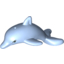 Набор LEGO Dolphin, Jumping with Bottom Axle Holder, Blue Eyes and Eyelashes Print, Bright Light Blue