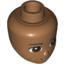 Набор LEGO Minifig Head Modified Friends Male with Brown Eyes, Black Lips and Open Mouth Print, Medium Dark Flesh