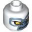 Набор LEGO Minifig Head Dual Sided Alien Chima Gorilla with Yellow Eyes, Fangs and Gray and White Face Happy / Angry Print (Grizzam) [Hollow Stud], Белый