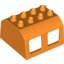 Набор LEGO Duplo Train Locomotive Cabin Roof 2 x 4 Studs, 4 Medium Windows, Оранжевый
