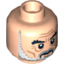 Набор LEGO Minifig Head Saruman Thick Black Eyebrows, Gray and White Beard, Frown / Angry Print [Hollow Stud], Light Flesh