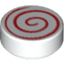 Набор LEGO Tile Round 1 x 1 with Red Spiral Print, Белый