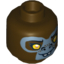 Набор LEGO Minifig Head Dual Sided Chima Gorilla with Yellow Eyes, Protruding Front Teeth and Gray Face Happy / Sad Print [Hollow Stud], Темно-коричневый