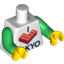 Набор LEGO Torso - I 'L Brick' TOKYO Print / Green Arms / Yellow Hands, Белый